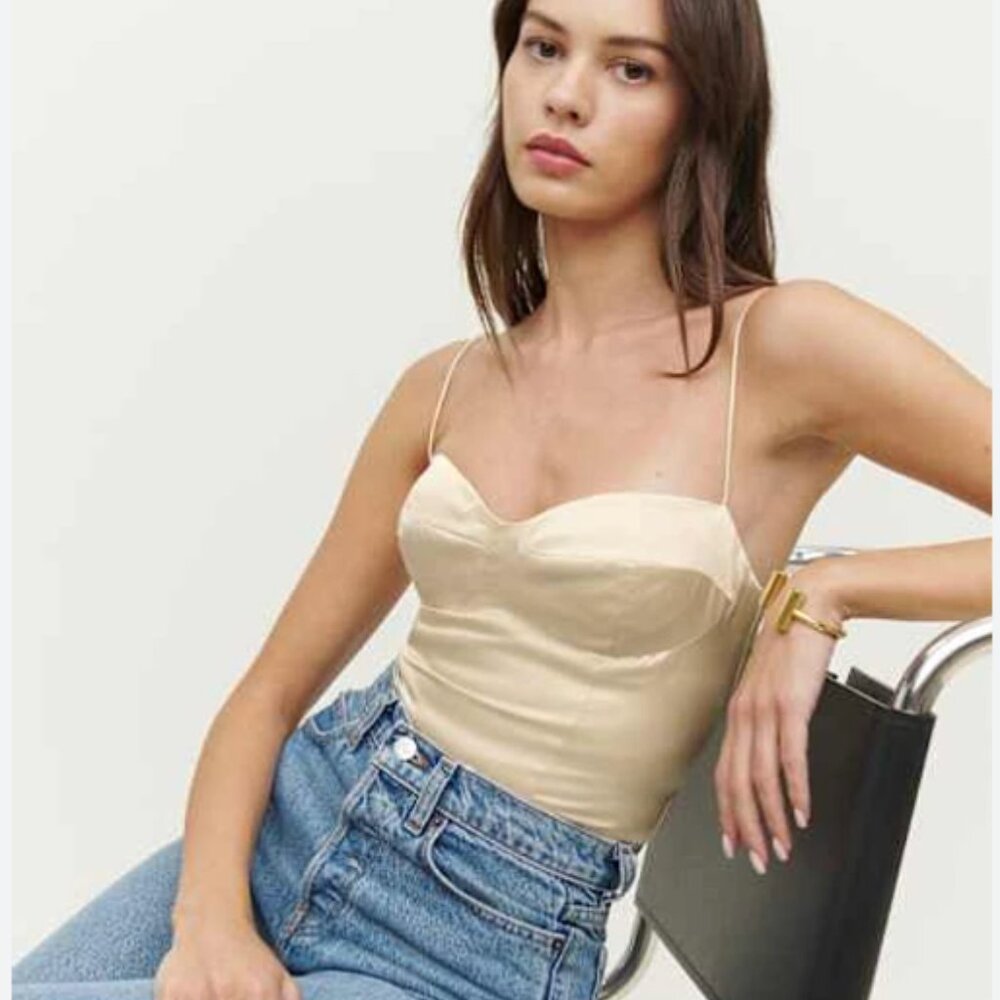 Reformation Tory Silk Top Size 6 (NWT)